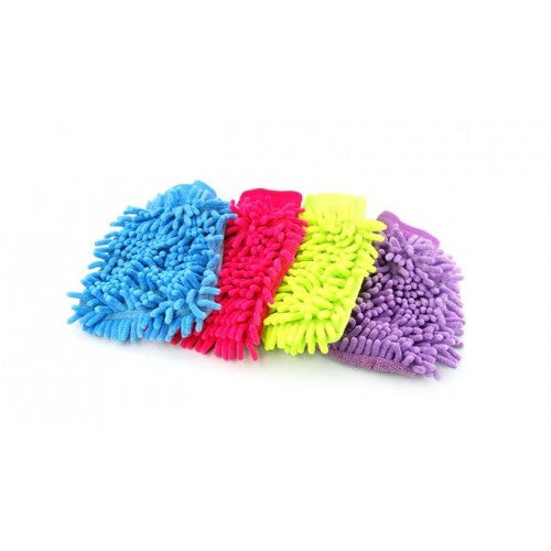 HEMEN Car Microfiber Cleaning dusting Microfiber Wash Mitt Gloves Purple 1 Pc