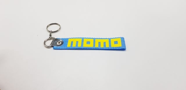 MOMO Blue Fabric Keychain