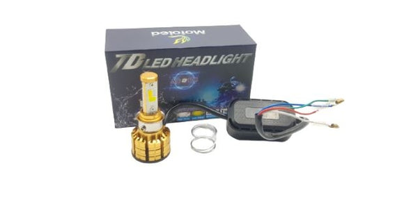 Moto TD LED Headlight AC-DC H4 H6 HS1 60Watts IP67 Hi - Low - Flash 6000LM