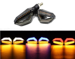 Motorbike Eagle Eye Lava Style LED Turn Signal Indicators 2-Pcs BLUE