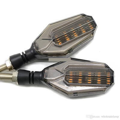 Motorbike U Style LED Turn Signal Indicators 2-Pcs WHITE
