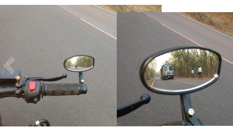 Motorycle Bar End Mirror Rear View Mirror Oval for Bikes Cafe racer