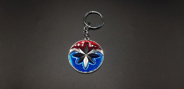 Multi Color Star Skull Metal Keychain