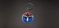 Multi Color Star Skull Metal Keychain
