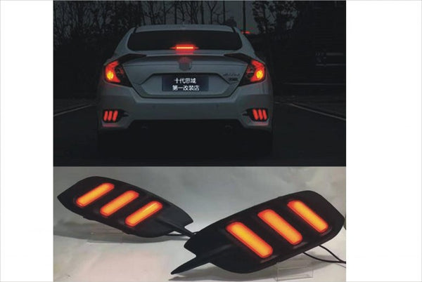 Mustang Style Honda Civic 2016-2017 Back Bumper LED Brake Light