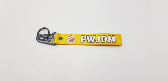 PWJDM Yellow Fabric Keychain