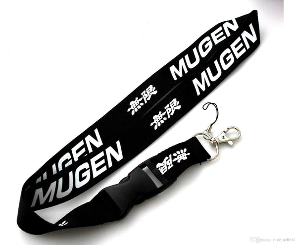 Mugen Black Long Strap Lanyard Keychain