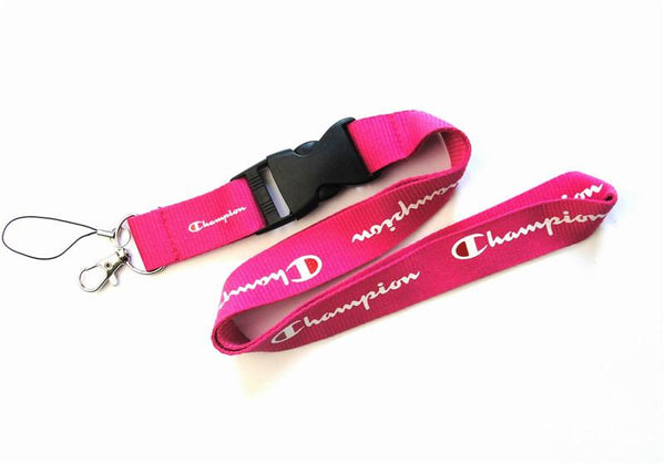 ﻿Champion Pink Long Strap Lanyard Keychain