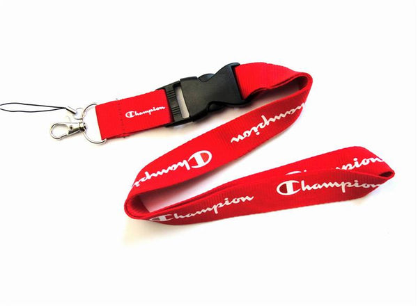 ﻿Champion Red Long Strap Lanyard Keychain