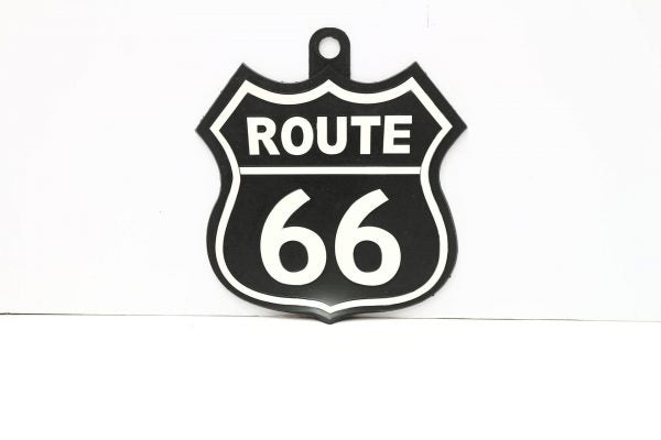 Route 66 Black Rubber Hanging Tag