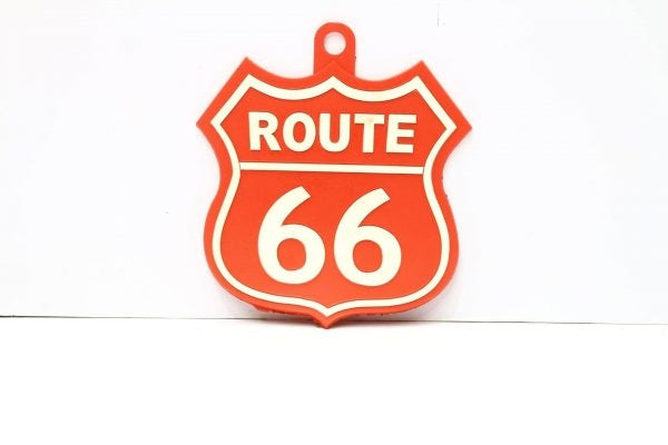 Route 66 Red Rubber Hanging Tag
