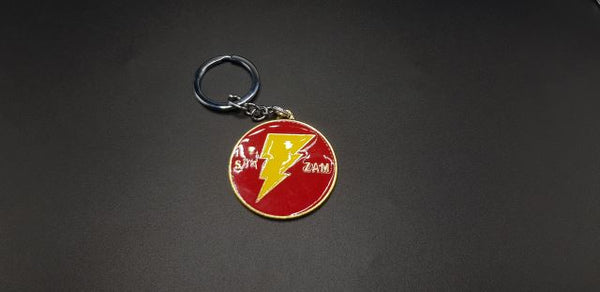 SHAZAM Red Metal Keychain