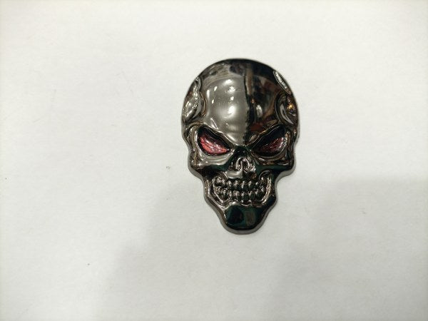Silver Grey Skull Metal Logo