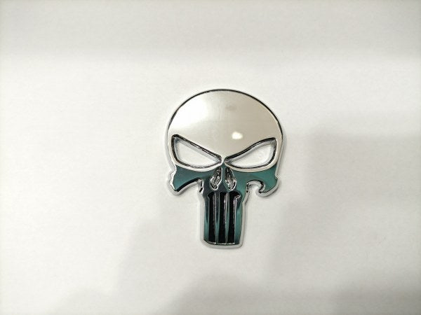 Silver Punisher Skull Metal Logo