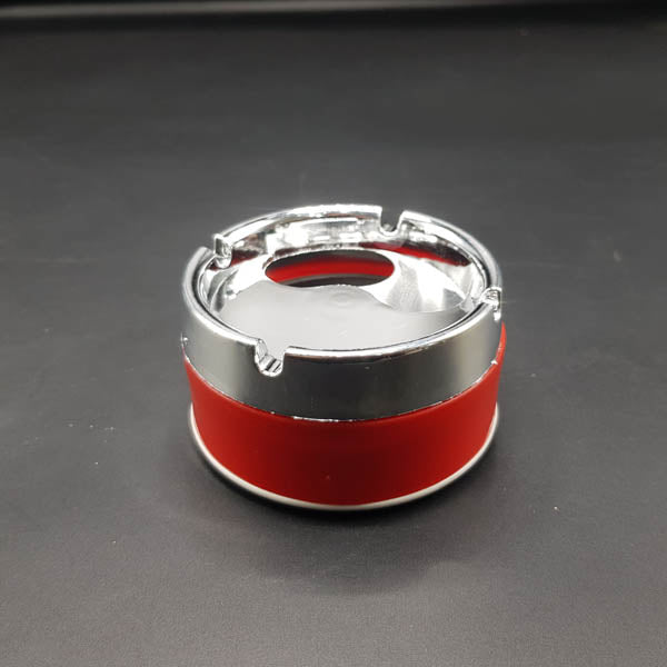 Smart Push Smokeless Windproof Car Stainless Steel Modern Spinning Ashtray Red