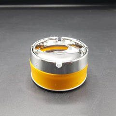 Smart Push Smokeless Windproof Car Stainless Steel Modern Spinning Ashtray Yellow