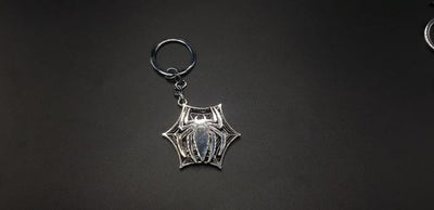 Spider Silver Spinner Metal Keychain