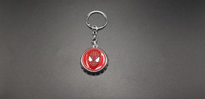 Spiderman Bottle Cap Style Metal Keychain