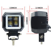 Square 1-Pc 40W Red Angel Eyes LED light offroad lighting Car & Bike