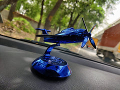 Stylish Solar Aeroplan Model Car Dashboard Air Freshener Perfume Blue