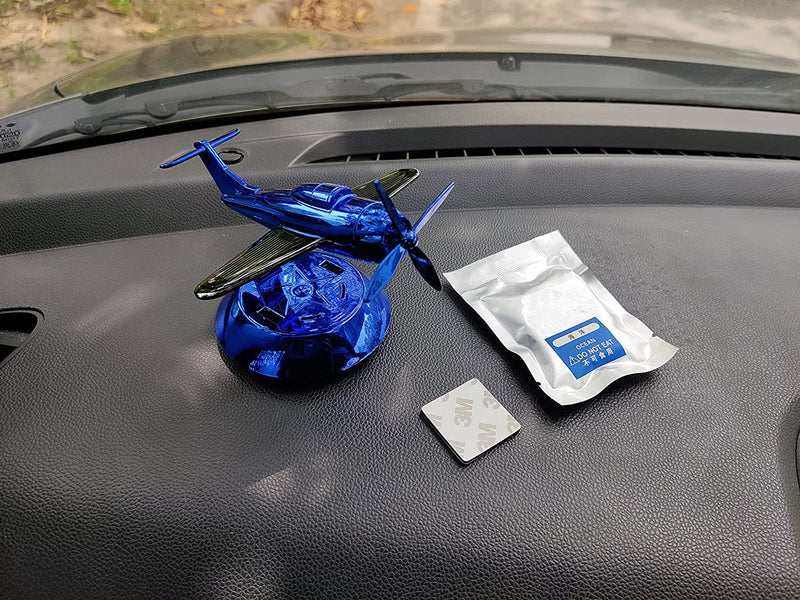 Stylish Solar Aeroplan Model Car Dashboard Air Freshener Perfume Blue