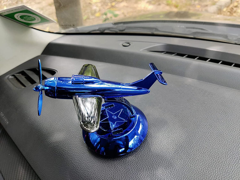 Stylish Solar Aeroplan Model Car Dashboard Air Freshener Perfume Blue
