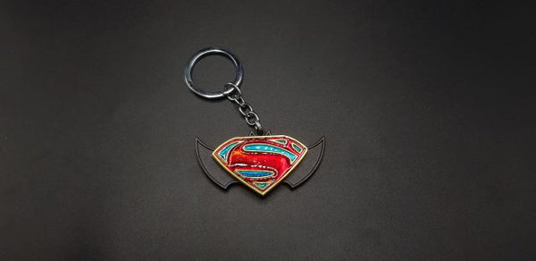 Superman Bat Style Spinner Metal Keychain