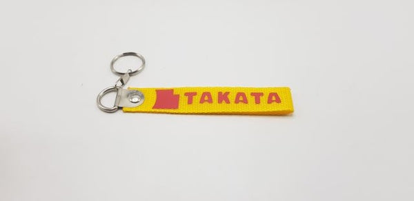 TAKATA Yellow Fabric Keychain