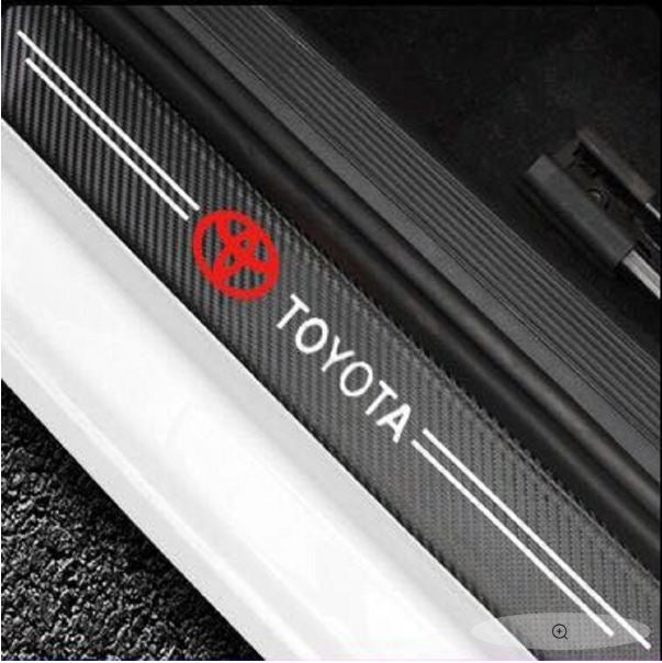 Universal Carbon Car Door Sills Stickers Tape Toyota 4 Pcs Set