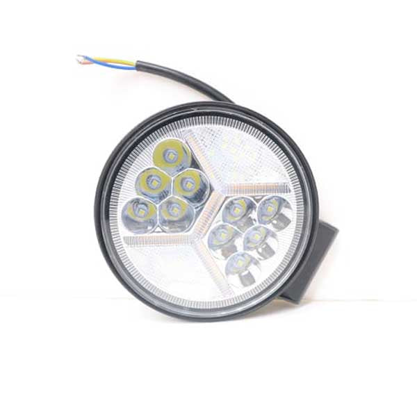 Tri Row Bar Light Round With Yellow Flasher 1 Pc