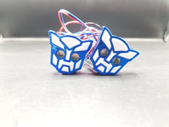 Universal Bike Indicator Transformable Robot Design Blue 2 Pcs Set