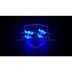 Universal Bike Indicator Transformable Robot Design Blue 2 Pcs Set