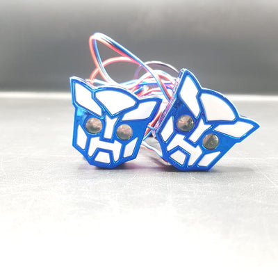 Universal Bike Indicator Transformable Robot Design Blue 2 Pcs Set