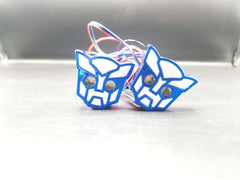 Universal Bike Indicator Transformable Robot Design Blue 2 Pcs Set