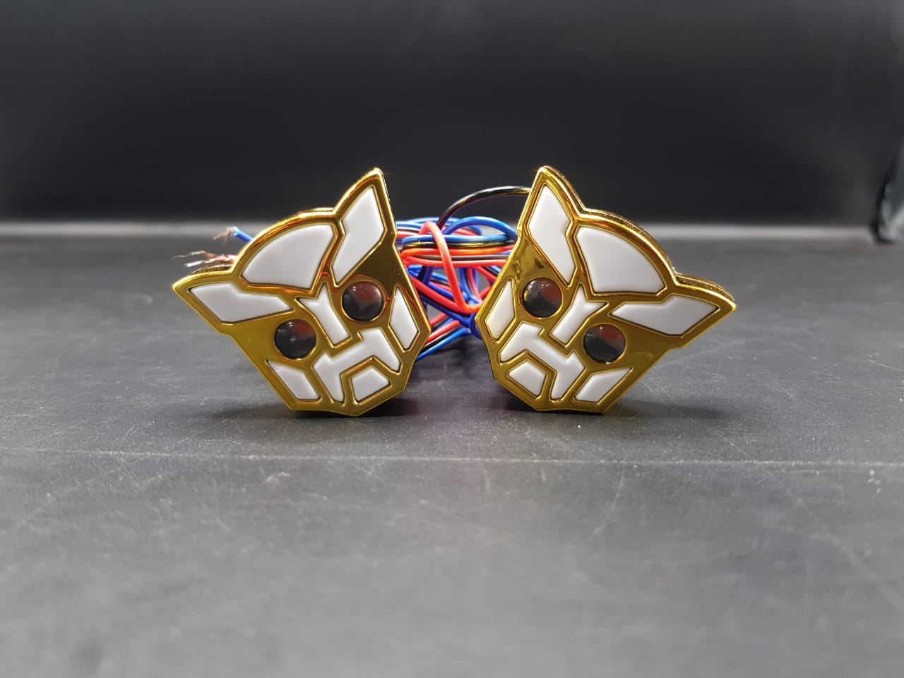 Universal Bike Indicator Transformable Robot Design Golden 2 Pcs Set