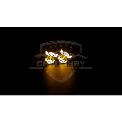 Universal Bike Indicator Transformable Robot Design Golden 2 Pcs Set