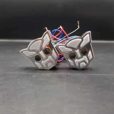 Universal Bike Indicator Transformable Robot Design Silver 2 Pcs Set