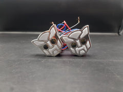 Universal Bike Indicator Transformable Robot Design Silver 2 Pcs Set