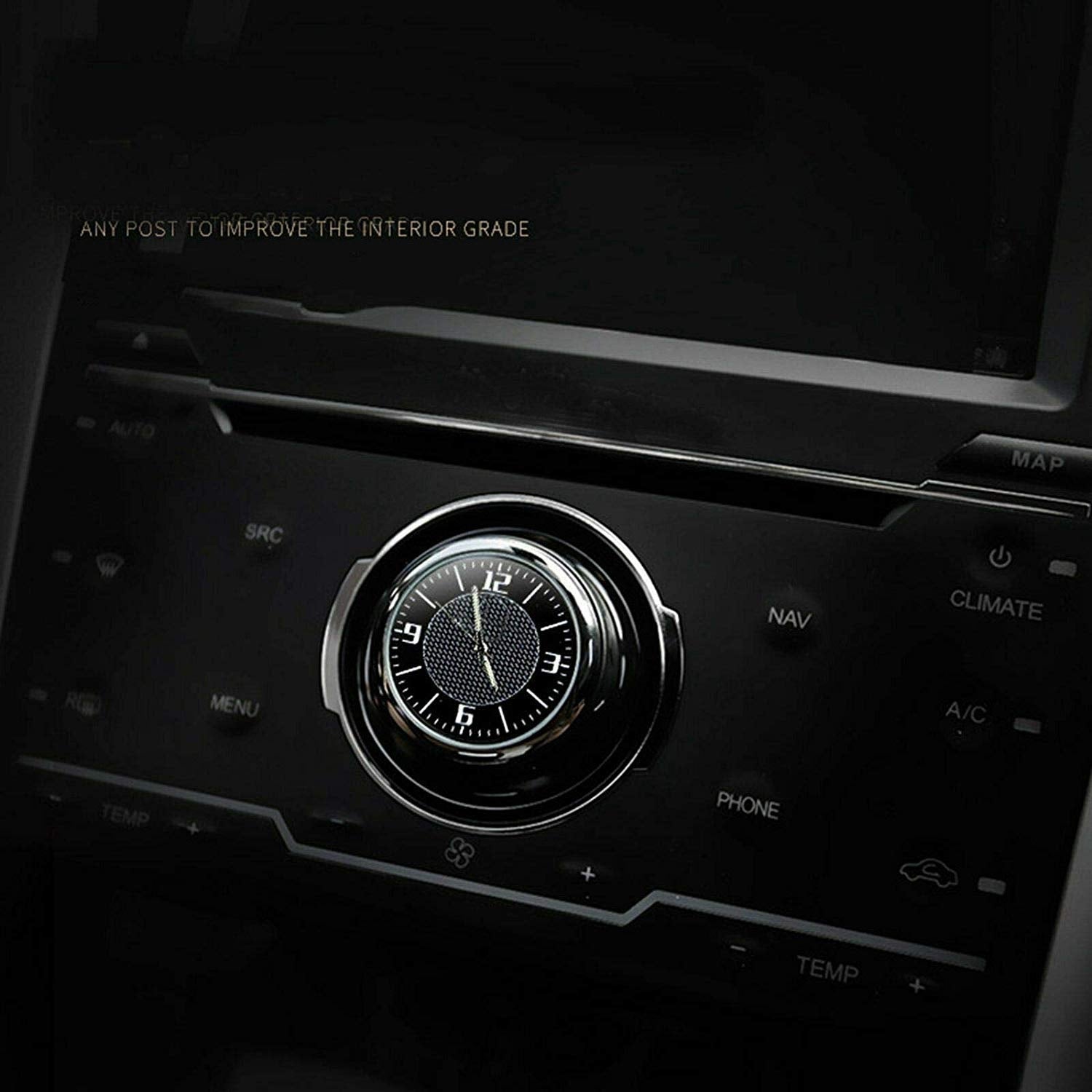 Universal Car Dashboard Clock Table Classic Shinny Small Round Analog Clock R