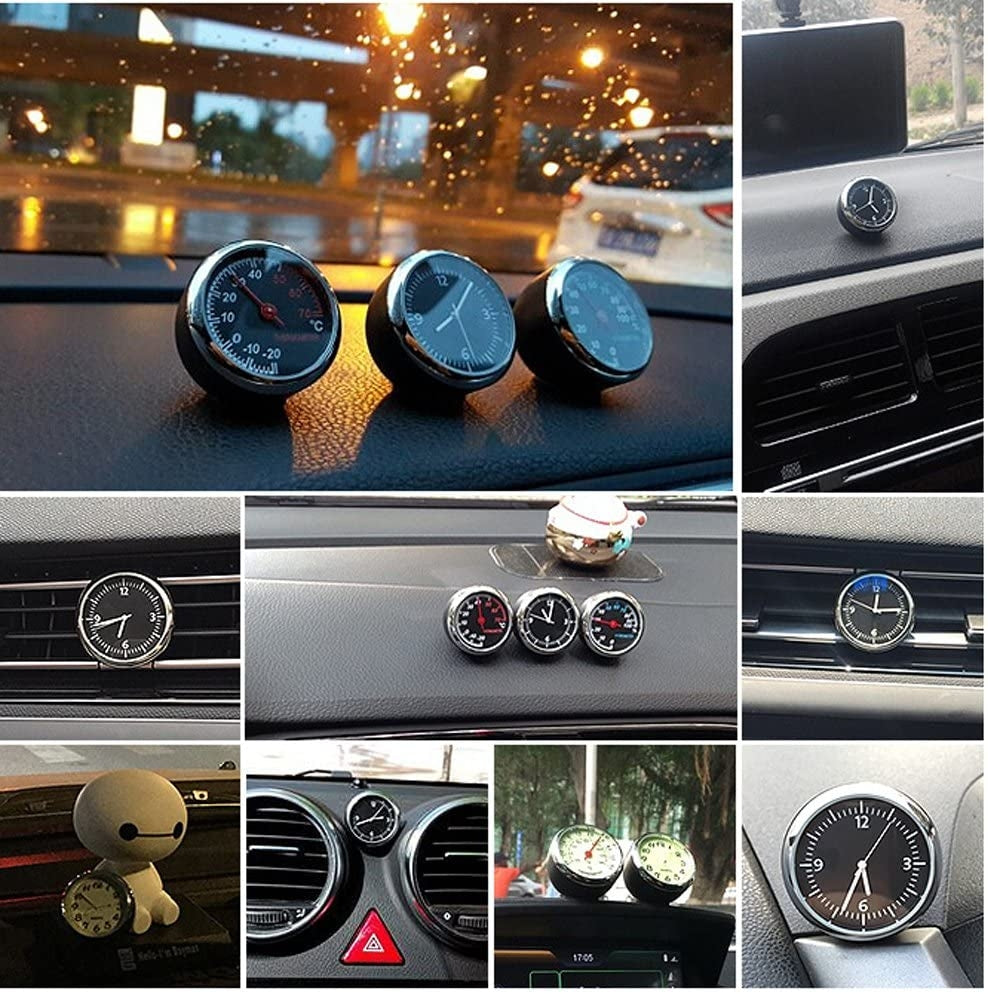 Universal Car Dashboard Clock Table Classic Shinny Small Round Analog Clock S Line