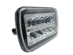 Universal Jeep Projector LED Headlight Ultra Square 5x7 Sealed Beam With DRL Hi-Low 2 Pcs Set