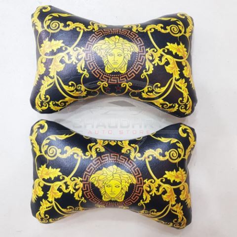 Premium Quality Headrest Versace Yellow  Style 2 Pcs Set