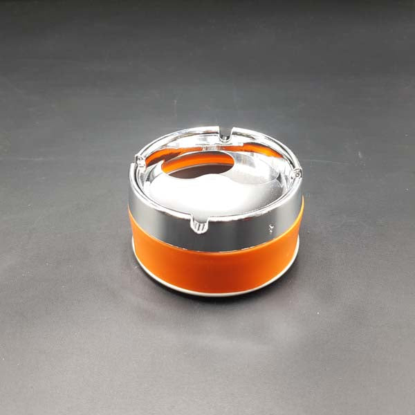 Smart Push Smokeless Windproof Car Stainless Steel Modern Spinning Ashtray Orange