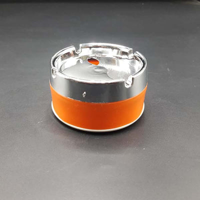 Smart Push Smokeless Windproof Car Stainless Steel Modern Spinning Ashtray Orange