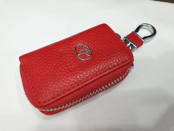 Premium Quality Toyota Leather Key Cover Red
