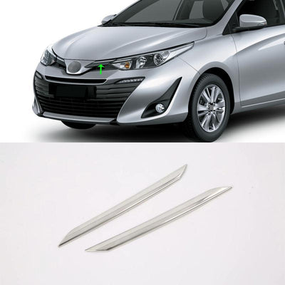 Toyota Yaris Ativ Version Front Grill Chrome Trims  2 Pcs Set