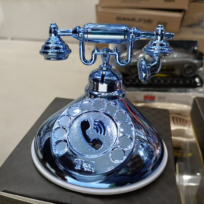 Old Phone Style Perfume With Number Holder Metallic Blue