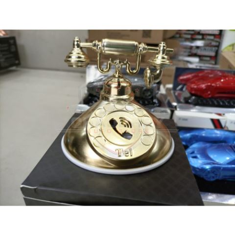 Old Phone Style Perfume With Number Holder Golden