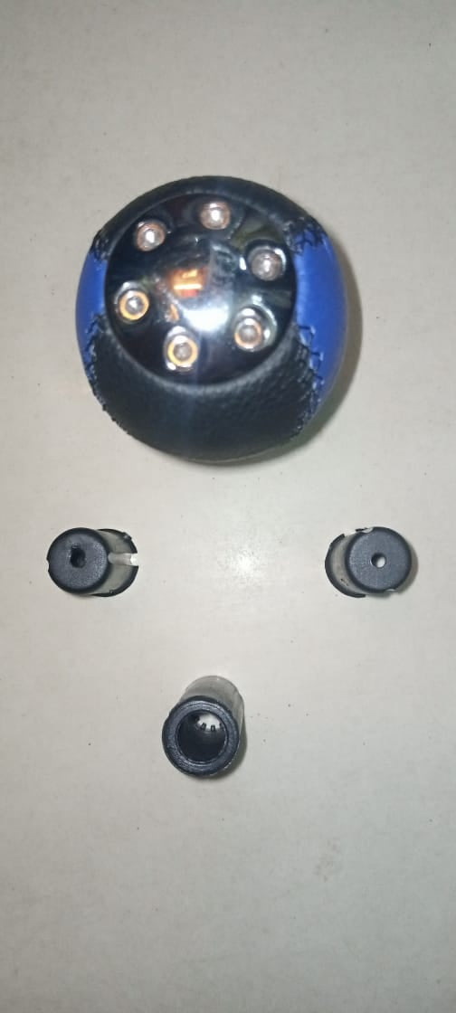Universal Gear knob Blue & Black with Chromium Silver