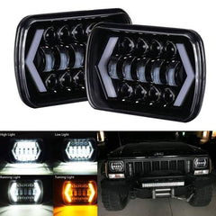 Car - Jeep LED Headlight Square 5x7 Sealed Beam Hi-Low 2 Pc